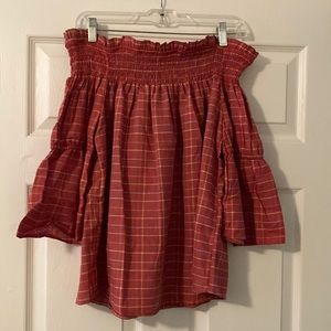 Off the Shoulder Stripe Print Top